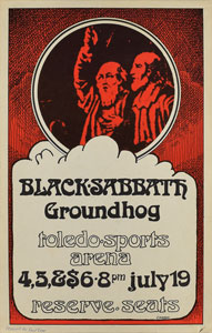 Lot #9118  Black Sabbath Toledo Sports Arena Poster - Image 1