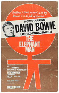 Lot #9119 David Bowie 1980 The Elephant Man Poster - Image 1