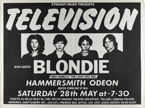 Lot #9130  Television and Blondie 1977 Hammersmith Odeon Poster - Image 1