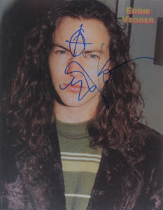 Lot #9462  Pearl Jam: Eddie Vedder Signed Photograph - Image 1