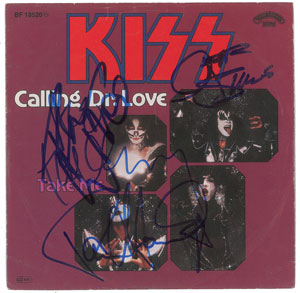 Lot #9445  KISS Signed 45 RPM Record - Image 1
