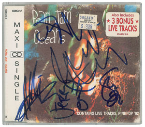 Lot #9351  Pearl Jam Signed CD