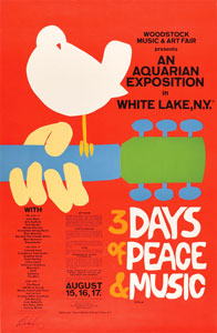 Lot #9042  Woodstock Poster Signed by Michael Lang