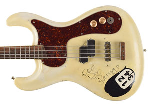 Lot #9144 Dee Dee Ramone Signed Mosrite Bass Guitar - Image 2