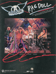 Lot #9387  Aerosmith Signed Sheet Music - Image 1