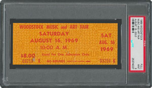 Lot #9044  Woodstock Ticket - PSA MINT 9