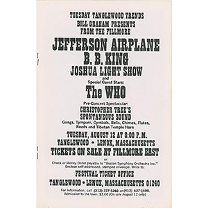 Lot #9024  Woodstock: John Mayall Fillmore East Program