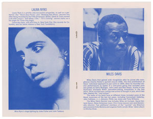 Lot #9116 Miles Davis and Laura Nyro Fillmore East Program - Image 1