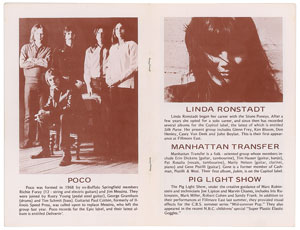 Lot #9200 The Eagles: Glenn Frey, Don Henley, and Linda Ronstadt Fillmore East Program - Image 1