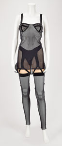 Lot #9268  Cher's Personally-Worn Black Fishnet Dress Bodysuit