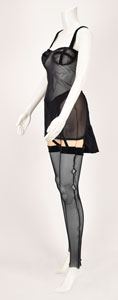 Lot #9268  Cher's Personally-Worn Black Fishnet Dress Bodysuit - Image 3