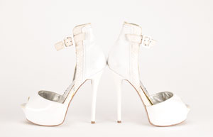 Lot #9282  Prince: Sheila E.'s Personally-Worn and Signed White Bebe Shoes - Image 4