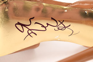 Lot #9281  Prince: Sheila E.'s Personally-Worn and Signed Tan Bebe Shoes - Image 5