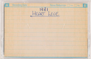 Lot #9235  Heart 1981 Live Sound Board Cassette Tape - Image 1