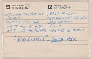 Lot #9234  Heart 'Bad Animals' Rough Mix Cassette Tape - Image 2