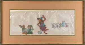 Lot #578 Otto, Owls, and Children production cels from Robin Hood - Image 1