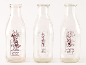 Lot #9047  Yasgur Farms Group of (3) Milk Bottle - Image 2