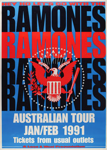 Lot #9155  Ramones 1991 Australian Tour Poster