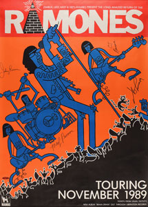 Lot #9161  Ramones Signed 1989 Australian Tour Poster