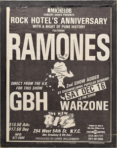 Lot #9148 Joey Ramone Signed 1989 New York Concert