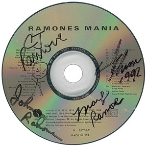 Lot #9180  Ramones 'Mania' Signed CD - Image 1