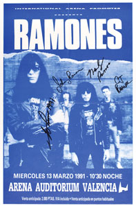Lot #9169  Ramones Signed 1991 Spain Concert Poster