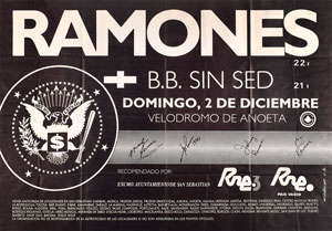Lot #9166  Ramones Signed 1990 Spain Concert