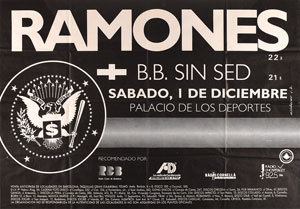 Lot #9154  Ramones 1990 Spain Concert Poster