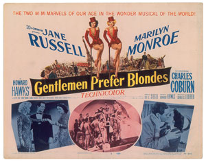 Lot #9497 Marilyn Monroe 'Gentlemen Prefer Blondes' Title Lobby Card - Image 1