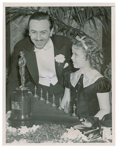 Lot #350 Walt Disney and Shirley Temple Original Vintage Photograph - Image 1