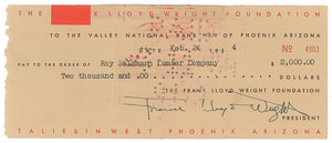 Lot #323 Frank Lloyd Wright