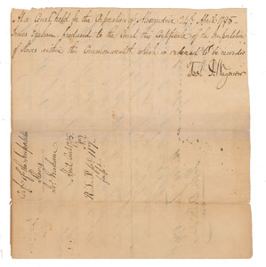Lot #123  Virginia 'Slave Non-Importation' Document - Image 2