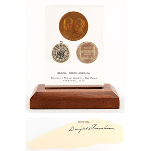 Lot #64 Dwight D. Eisenhower: Brazil Travel Tokens and Signature - Image 1