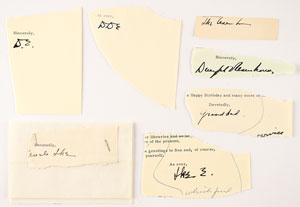 Lot #57 Dwight D. Eisenhower (7) Signatures - Image 1