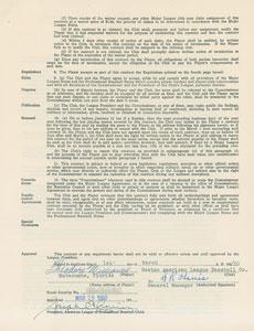 Lot #1098 Ted Williams 1960 Boston Red Sox Signed Player Contract (Last Season) - Image 1
