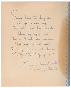 Lot #1032 Sam Giancana Signed Christmas Card to His Wife - Image 1