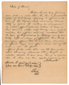 Lot #1058 Abraham Lincoln Autograph Document
