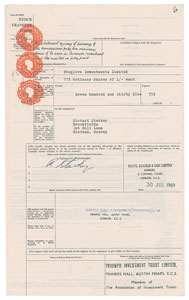 Lot #1072  Beatles (4) Signed Stock Transfer Forms - Image 2