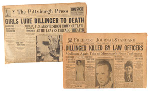 Lot #1034 John Dillinger Newspapers