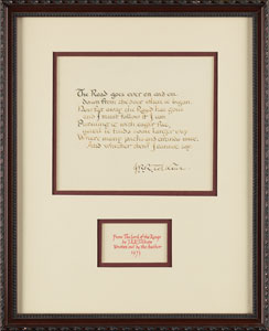 Lot #1069 J. R. R. Tolkien Autograph Quotation Signed and Autograph Letter Signed - Image 2