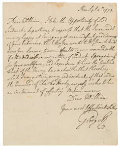 Lot #1050  King George III Autograph Letter Signed