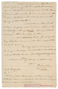 Lot #1051 Benedict Arnold Autograph Letter Signed - Image 2
