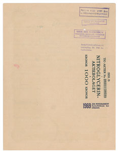 Lot #1089  Nobel: Nitroglycerin Aktiebolaget Stock Certificate - Image 4