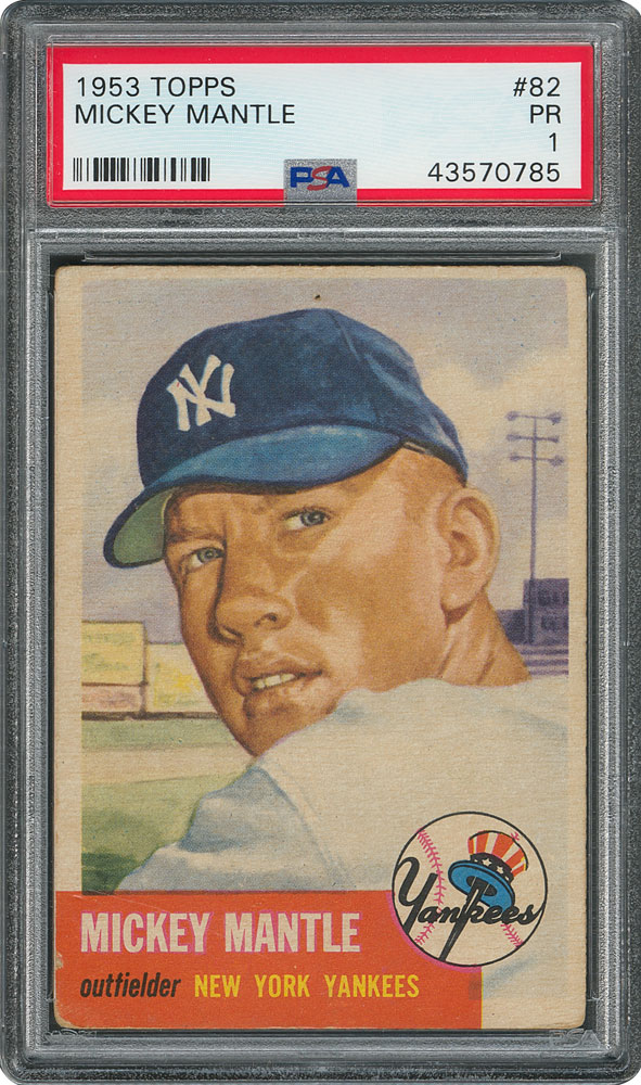 Lot #8048  1952-1953 Topps Mickey Mantle and Willie Mays PSA Graded Trio