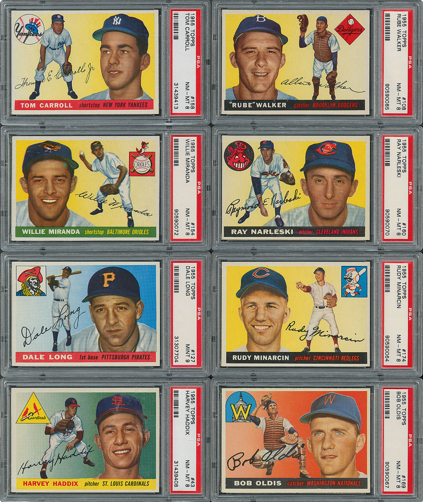 Lot #8064  1955 Topps High Grade PSA Collection with High Numbers (21)