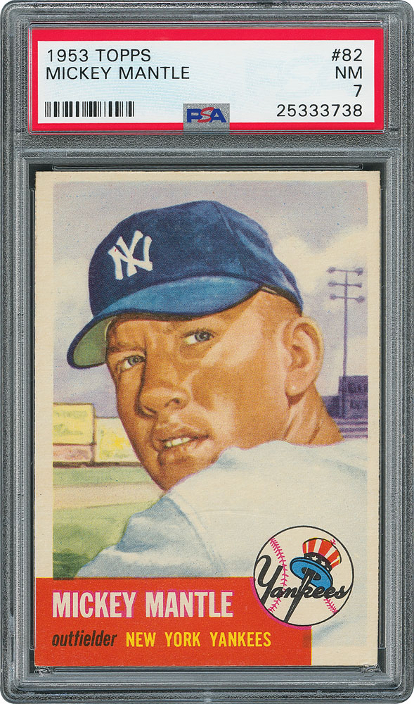 Lot #8056  1953 Topps #82 Mickey Mantle - PSA NM 7