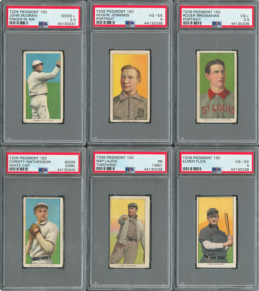 Lot #8010  T206 Hall of Famer Collection (6) with Christy Mathewson
