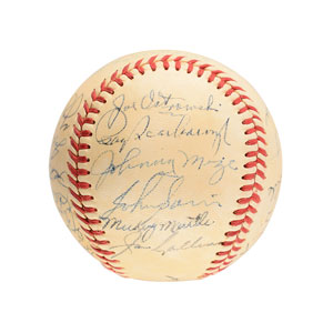 Lot #8267  New York Yankees 1952 World Series Champions Team Signed Baseball with 25 signatures - Image 5