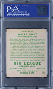 Lot #8025  1933 Goudey #60 Waite Hoyt PSA NM 7 - Image 2
