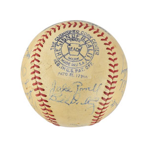 Lot #8263  New York Yankees 1938 World Series Champions Team Signed Baseball with Gehrig and DiMaggio - Image 3